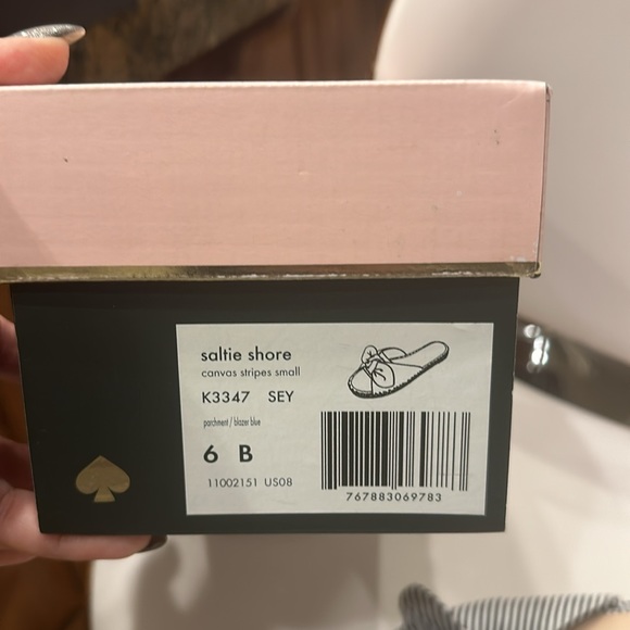 NWT Kate Spade Saltie Shore Canvas Stripes size 6. Super soft sole. - Picture 5 of 6